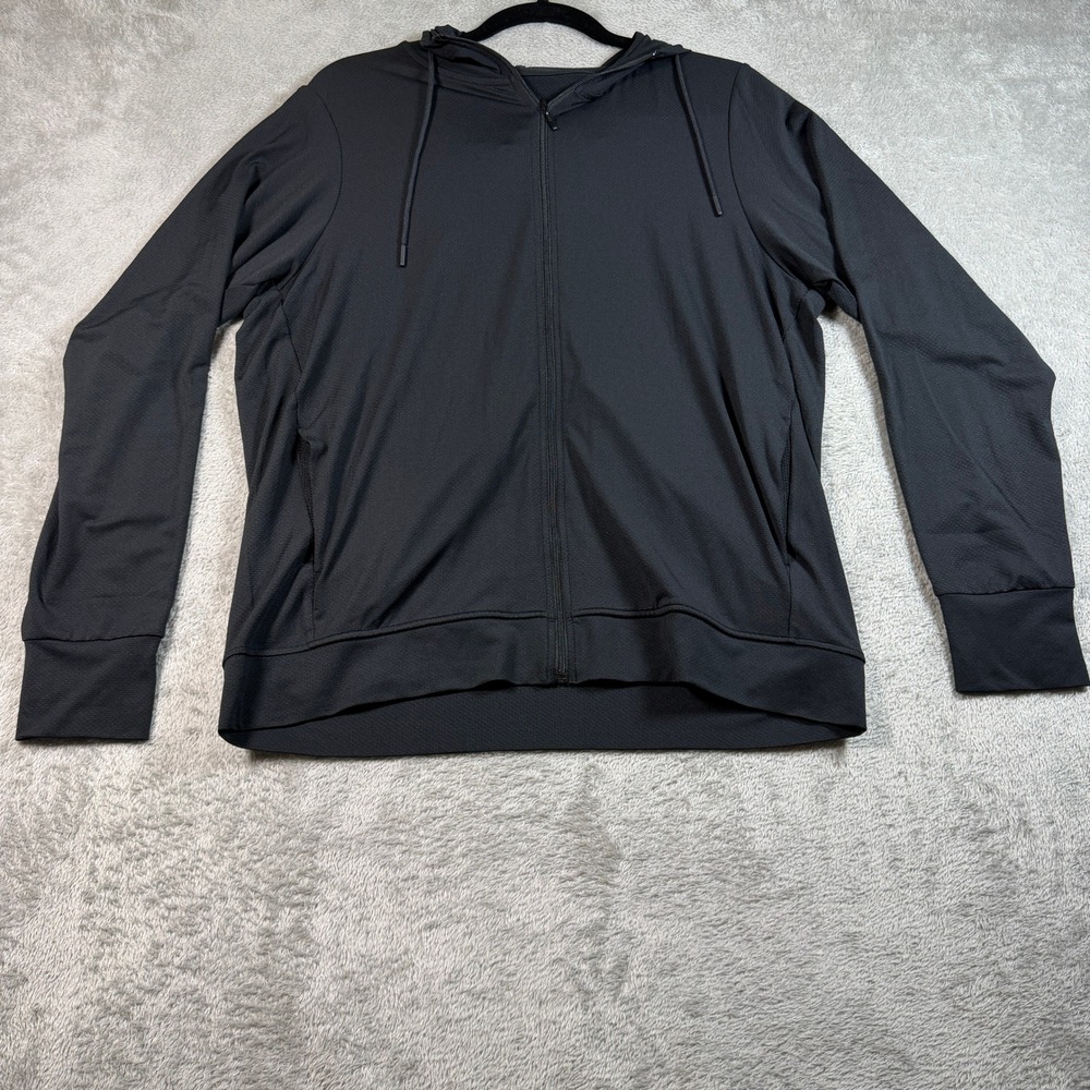 Uniqlo AIRism UV Protection Full Zip Hoodie Mens XL Black Cool Touch 465748
